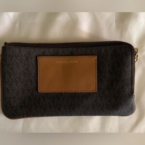 Michael Kors Black and Brown Toiletry Bag